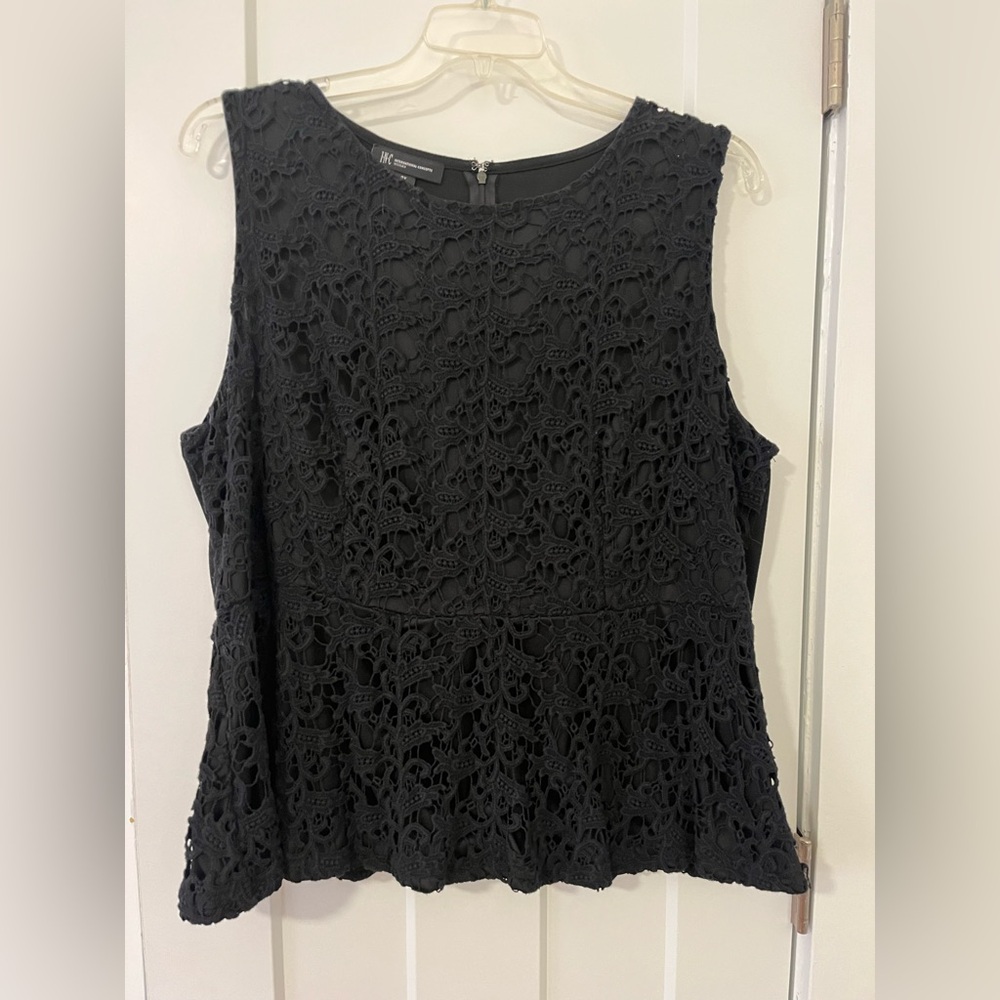 Plus size black peplum top